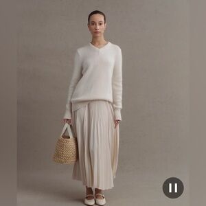 Jenni Kayne Pleated Ivory Skirt